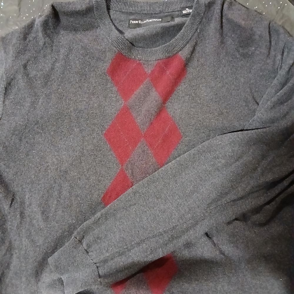 Perry Ellis Portfolio Long Sleeve   Argyle Sweater Men's Size XL